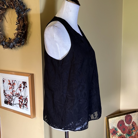 BANANA REPUBLIC Size Small Dual Layer Tank Floral burn-out Weave Cotton $59 NEW - Picture 2 of 14